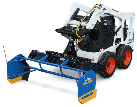 KAGE 2 in 1 snow pusher plow on a skid steer