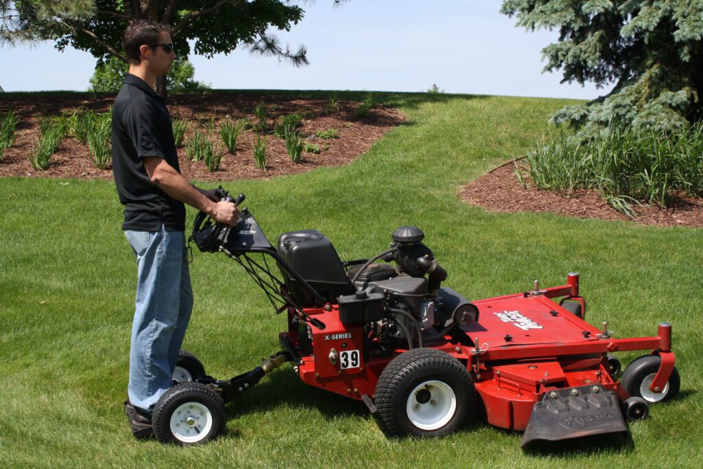 kage innovation wheel kaddy moer sulky with suspension on exmark turf tracer walk behind lawn mower