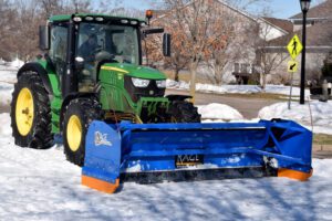 KAGE SnowStorm snow plow on John Deere Tractor