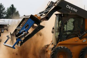 Greater Bar Skid Steer land plane on John Deere skid steer