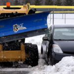 Snow Plow Damage from snow blade vs car