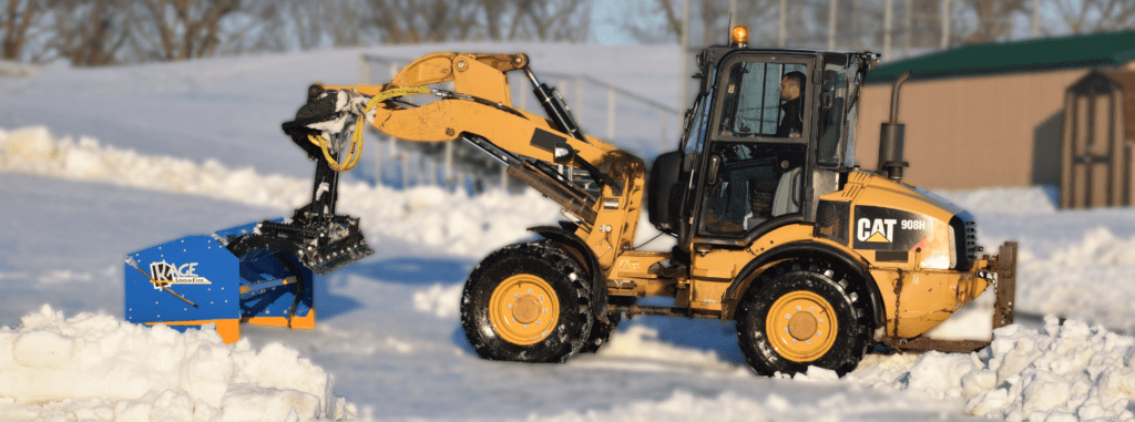 SnowFire Compact Wheel Loader Plow and Pusher