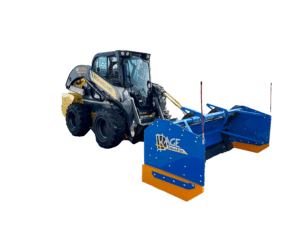 SnowFire Plow and Pusher on New Holland L328 Skid Steer