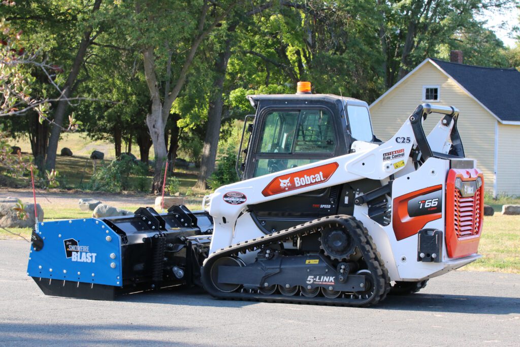 SnowFire Blast pusher on Bobcat T66 track loader