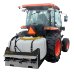small batch brine sprayer on Kubota compact tractor