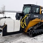 Small batch salt brine sprayer on John Deere Compact Track Loader