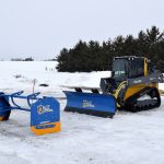 SnowFire Snow Blade and Box and John Deere Compact Track Loader