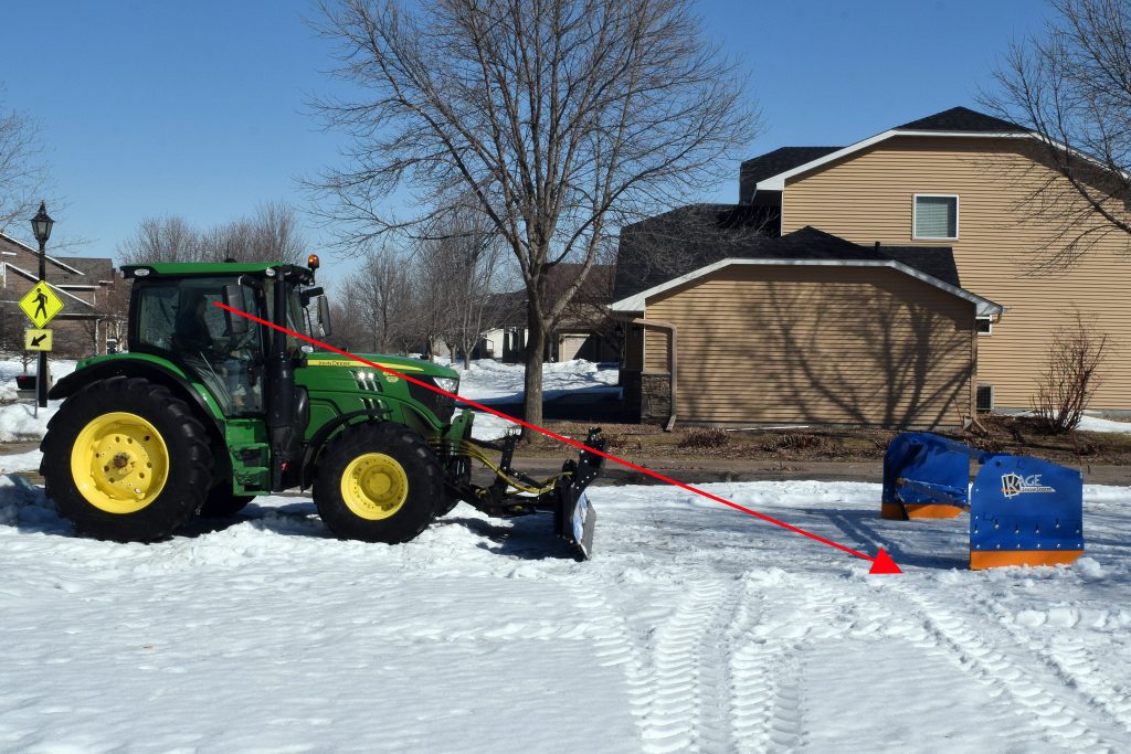 Tractor snow plow visibility