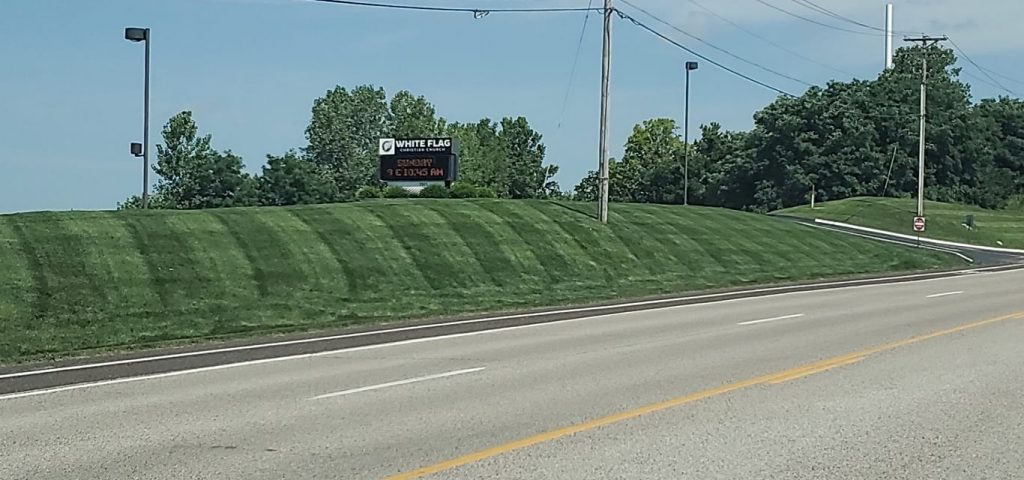 Lawn Striping on a Hill