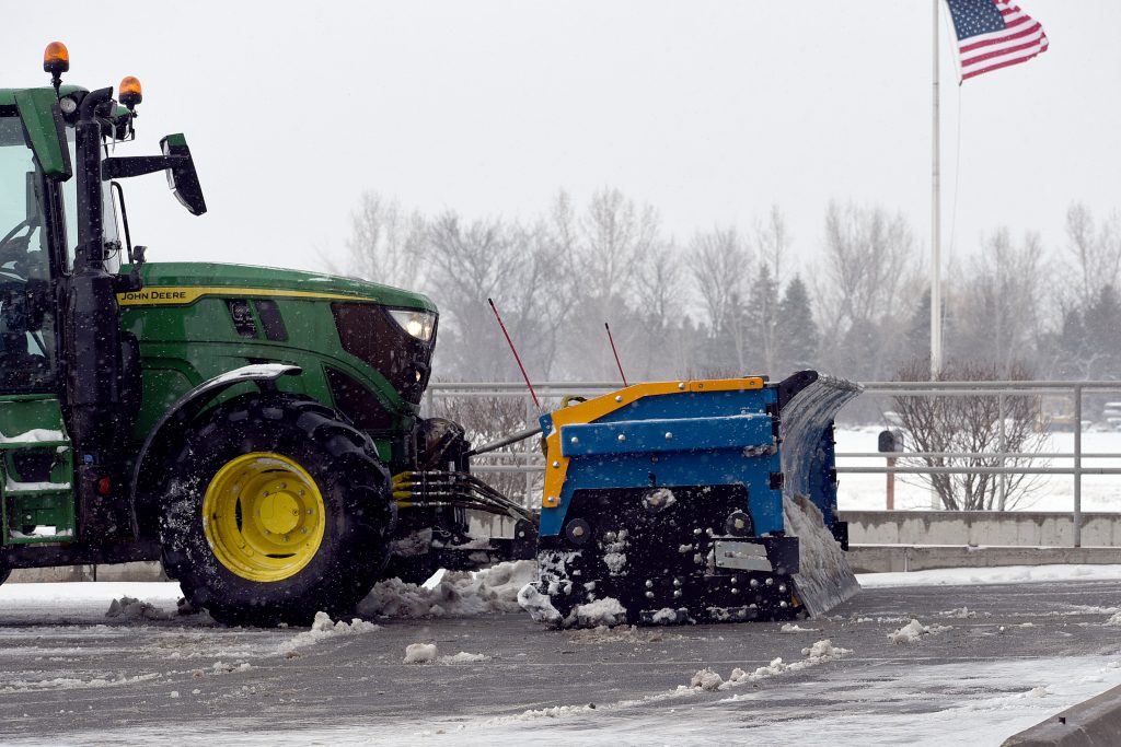 1200 Series KAGE UnderHitch Tractor Hitch Undercarriage Using SnowDozer Wing snow plow