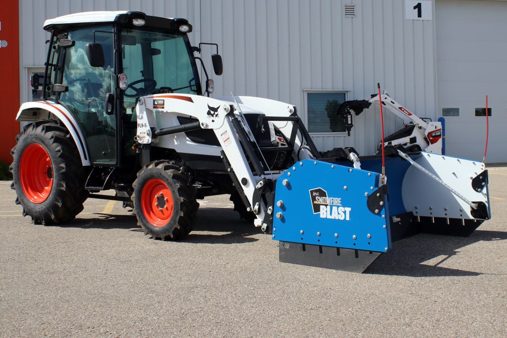 SnowFire BLAST Snow Pusher on Bobcat Compact Tractor