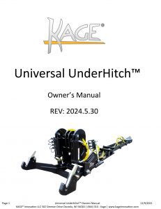 Under-Hitch Owners Manual