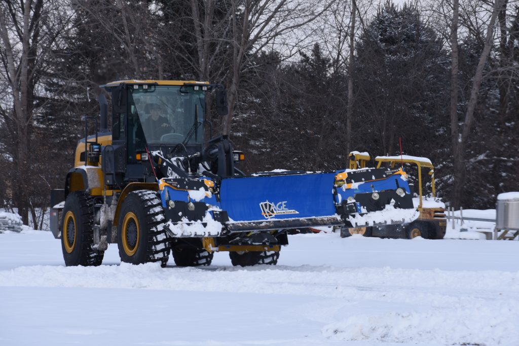 KAGE SnowStorm Wing Plow on Wheel Loader