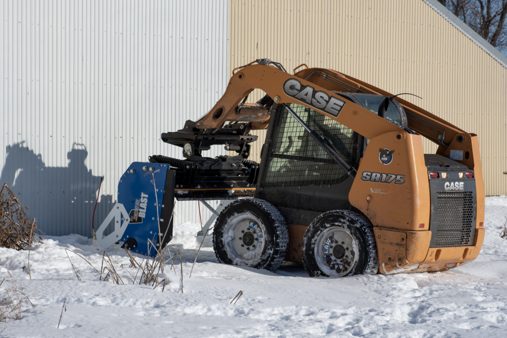 Farm Shed Door Snow Backdrag with SnowFire BLAST