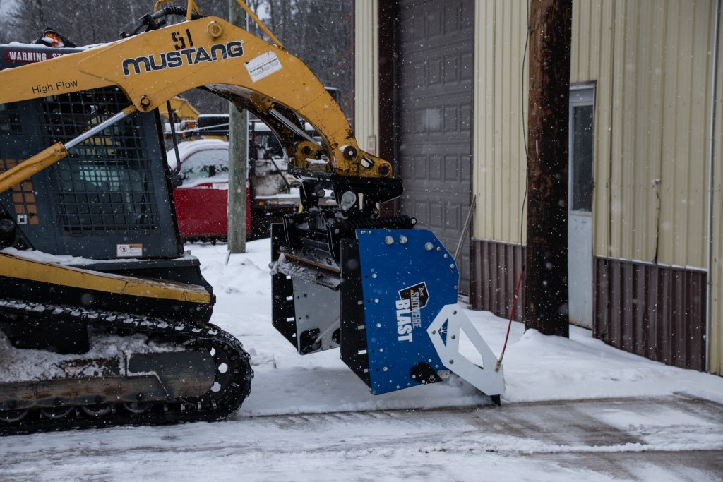 Back Dragging Snow Pusher for Utility Companies